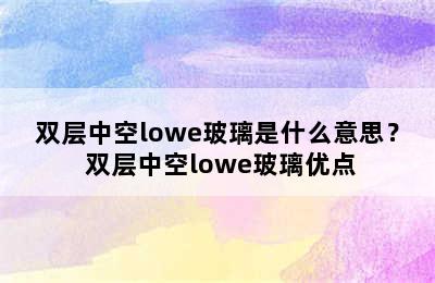 双层中空lowe玻璃是什么意思？ 双层中空lowe玻璃优点